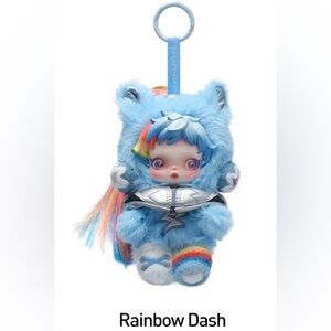 POP MART SKULLPANDA My Little Pony Plush Pendant - Rainbow Dash